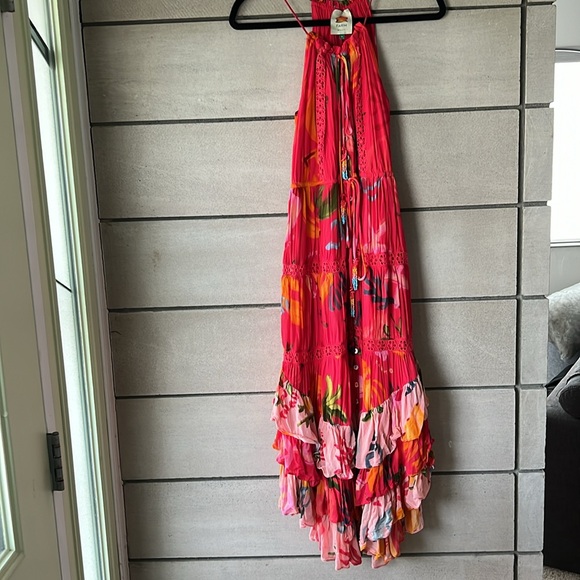 Farm Rio Red Mixed Fruits Ocean Midi Dress - Picture 4 of 8